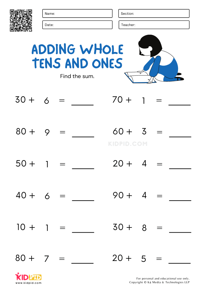 tens and ones worksheet for first grade