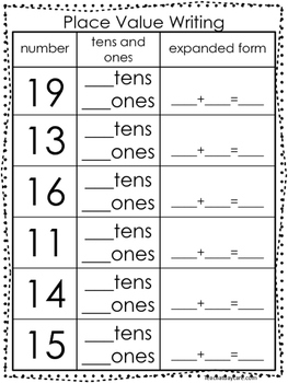 tens and ones worksheet for first grade