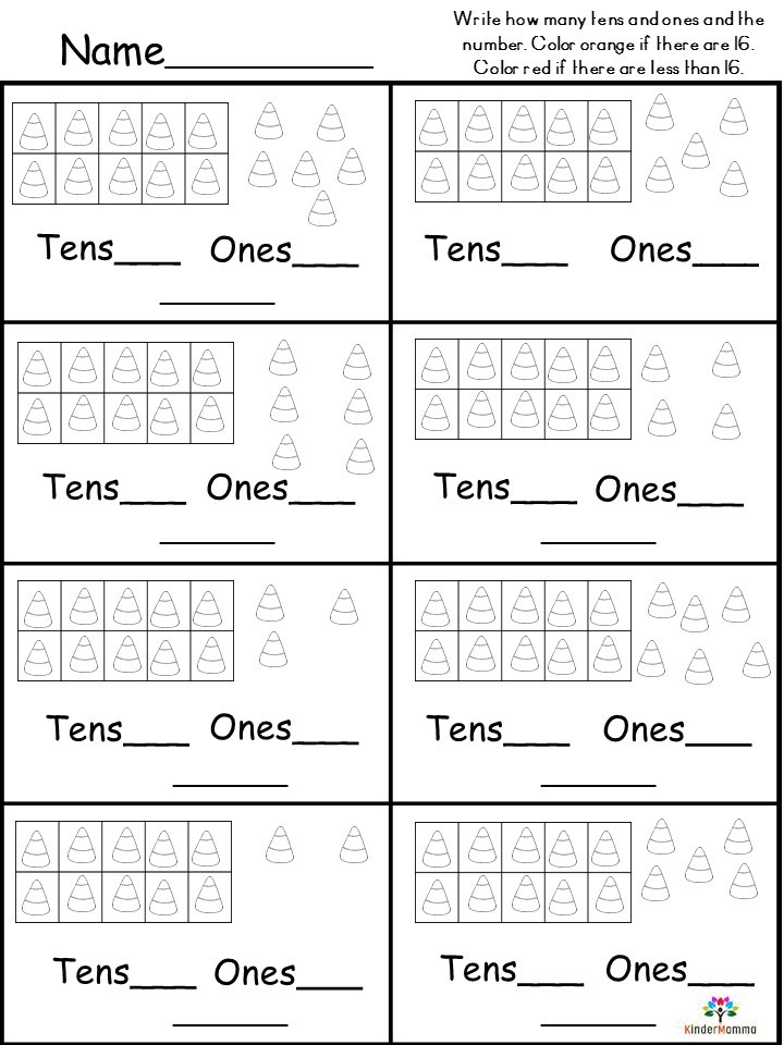 Fall Tens and Ones Free Printables - kindermomma.com