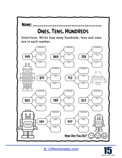 Ones, Tens, Hundreds Worksheets - 15 Worksheets Library