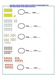 tens and units worksheet