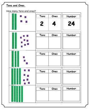 tens base ten blocks worksheet