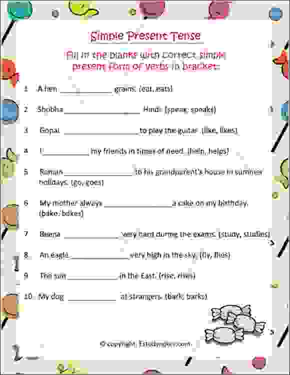 Simple present tense worksheet 3