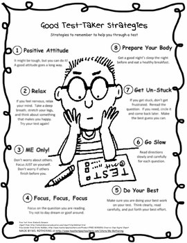 test taking strategies middle school worksheet