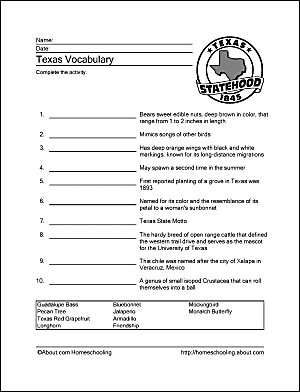 Free Texas Printables For Homeschoolers