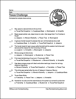 Free Texas Printables For Homeschoolers