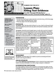 Citing Text Evidence Lesson Plan for 6th - 10th Grade | Lesson Planet