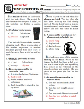 Fun Multiple Choice Text Evidence Worksheet With Nonsense Words | TPT