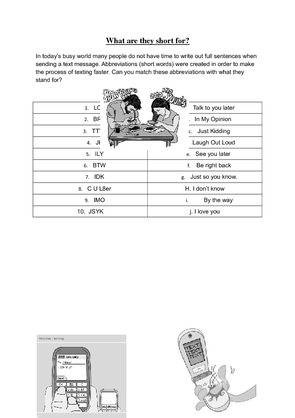 Text Messaging - ESL worksheet by daliana64 - Worksheets Library