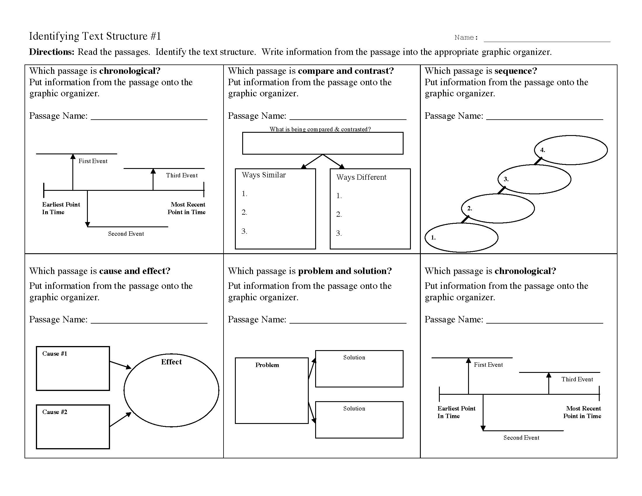 Text Structure Worksheets | Reading Activities