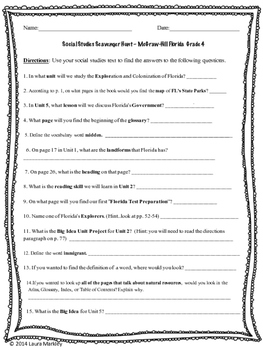 textbook scavenger hunt worksheet