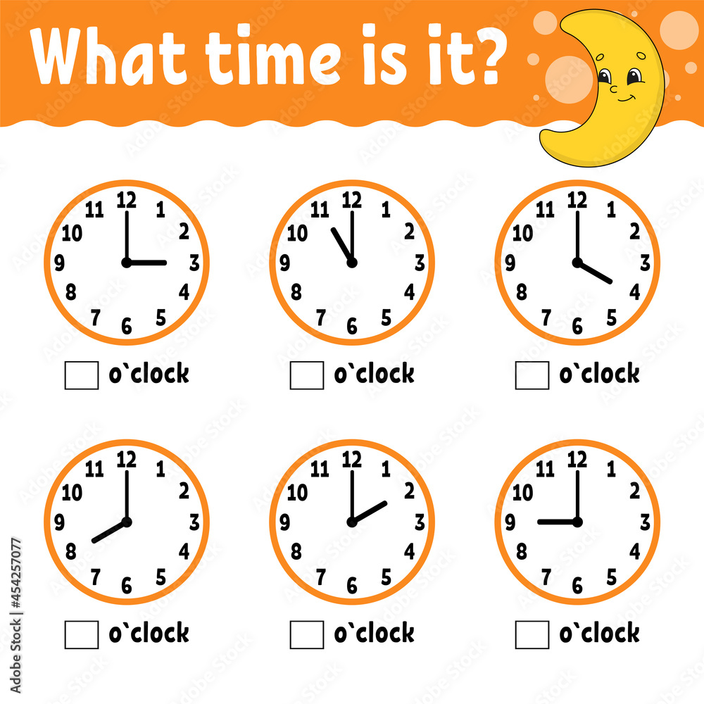Premium Vector | Time learning worksheet and telling time ...