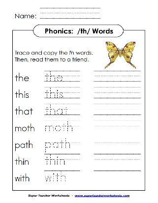 Digraph TH Worksheets for Kindergarteners Online - SplashLearn