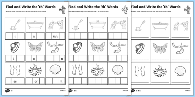 Phonics Worksheets th - Differentiated Worksheets
