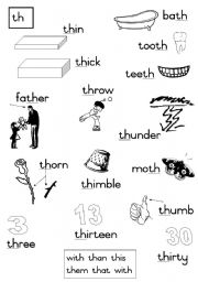 th sound worksheet