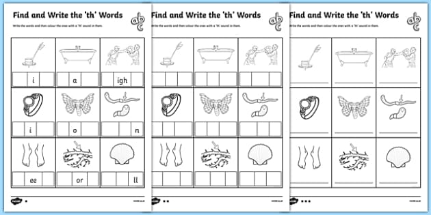 Phonics Worksheets th - Differentiated Worksheets