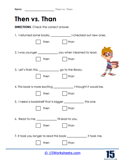 Then vs. Than Worksheets - 15 Worksheets Library