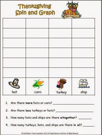 Spin and Graph for Thanksgiving - Classroom Freebies