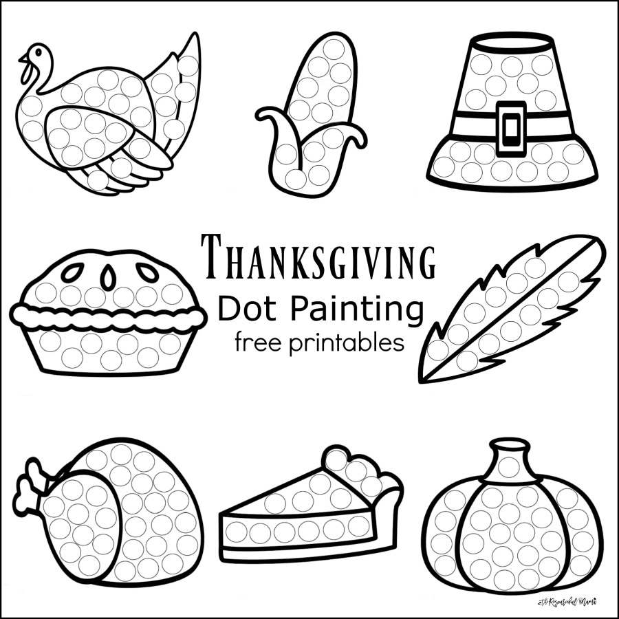 Thanksgiving Dot Painting {Free Printables} 
