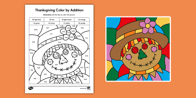 thanksgiving addition with regrouping coloring worksheet
