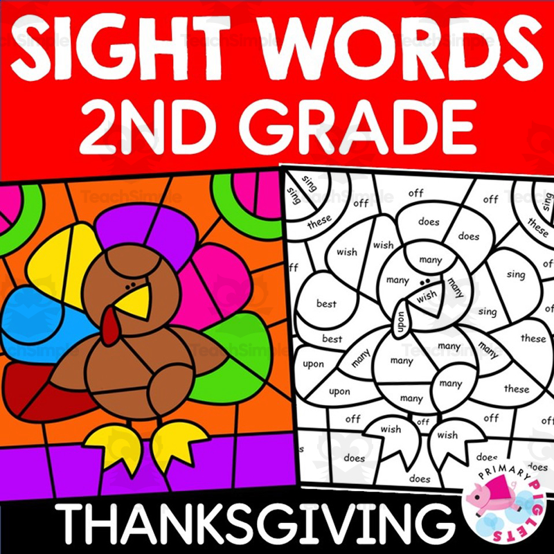 thanksgiving color word worksheet