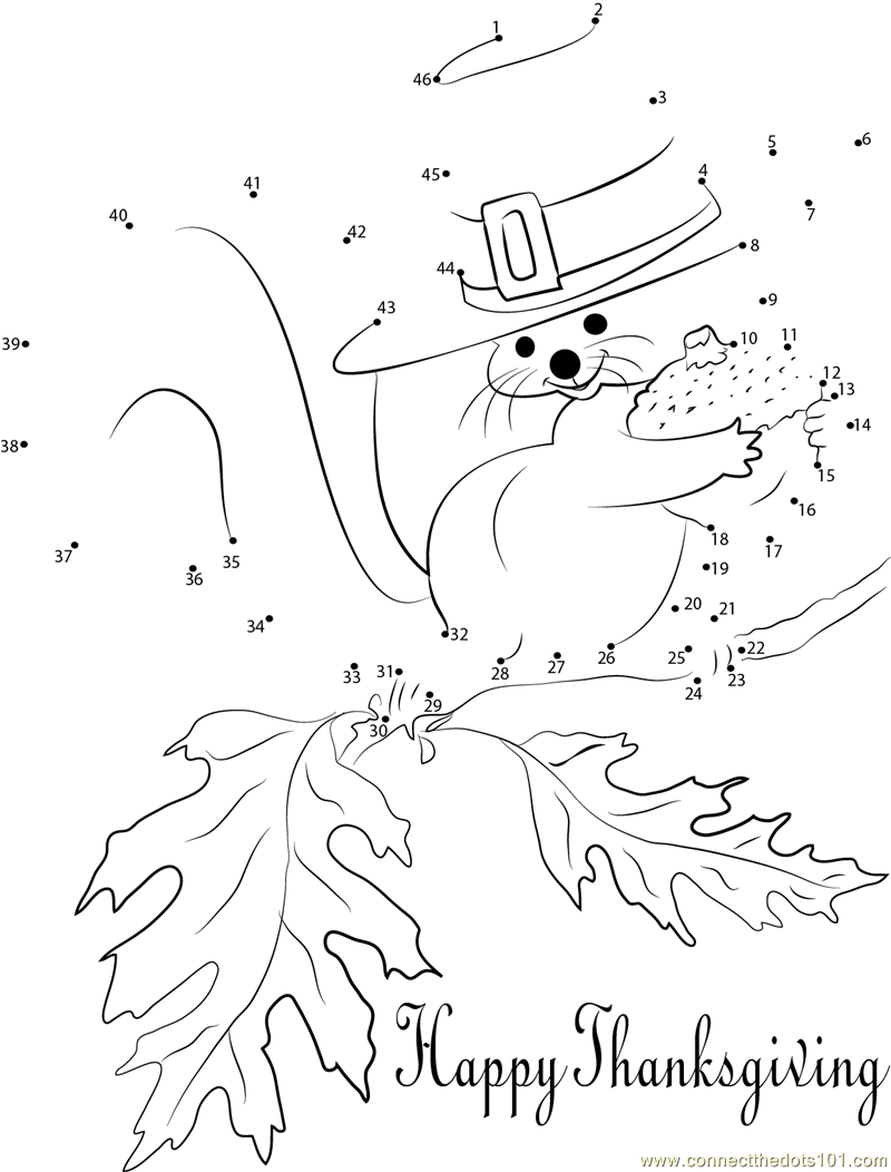 beautiful thanksgiving day dot to dot printable worksheet