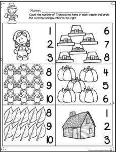 ? FREE Printable Thanksgiving Worksheets for Preschoolers