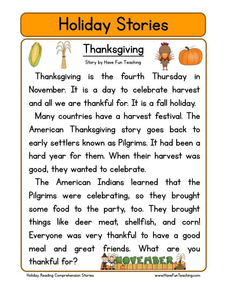 thanksgiving english worksheet