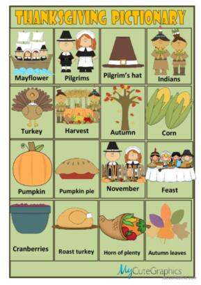 thanksgiving english worksheet