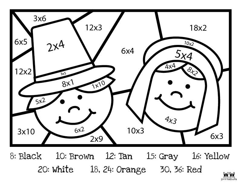 Thanksgiving Color By Number Printables | Printabulls