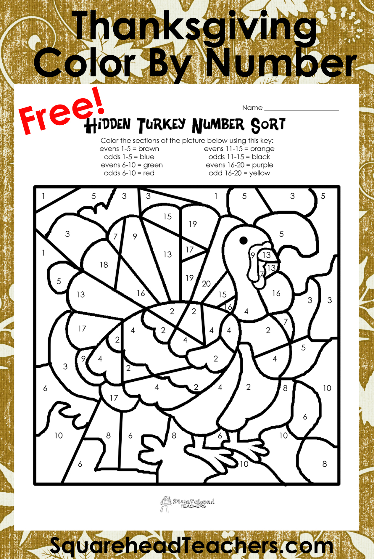 thanksgiving math worksheet 4th grade free
