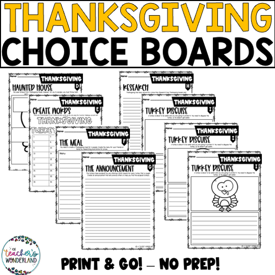 Thanksgiving Activities Math Worksheets - No Prep - 4th &  5th Grade - A  Teachers Wonderland