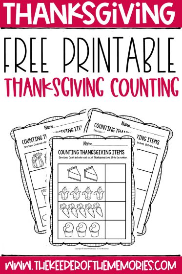 thanksgiving math worksheet for kindergarten