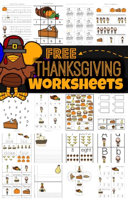 thanksgiving math worksheet for kindergarten
