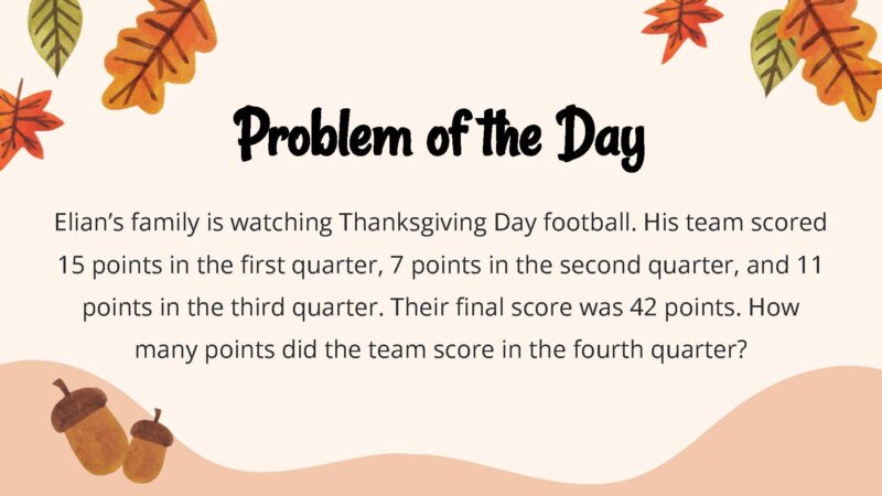 25 Thanksgiving Math Word Problems To Solve This Month