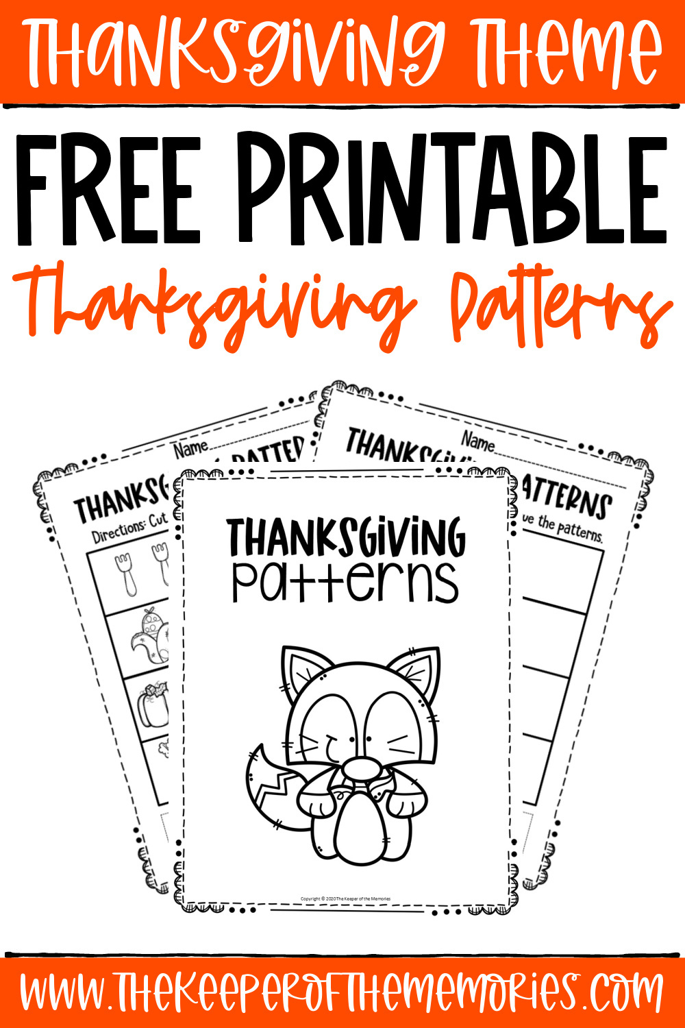 Free Printable Patterns Preschool Thanksgiving Worksheets - The ...