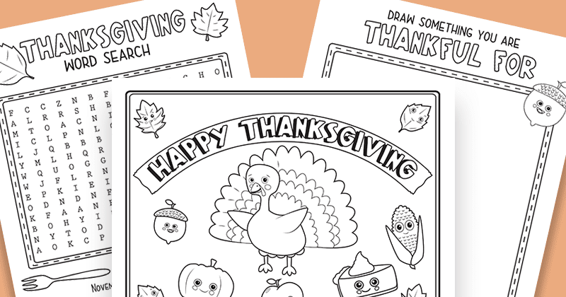thanksgiving printable activities