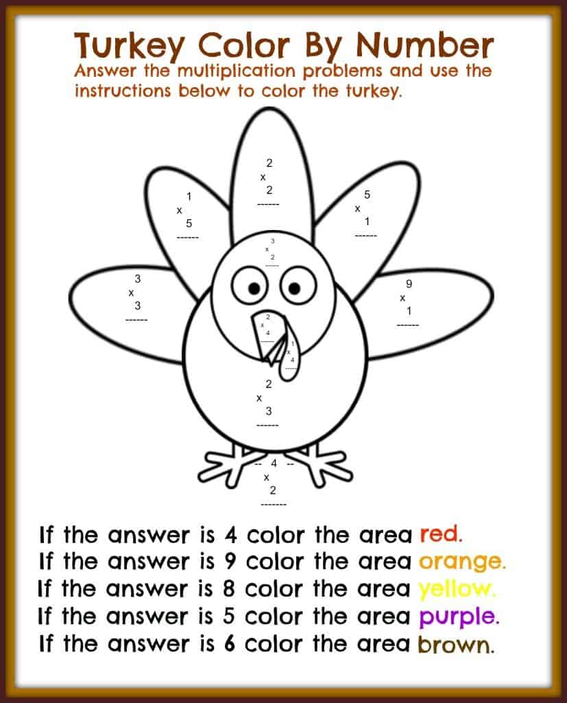 free thanksgiving printable math worksheets - midwest modern momma