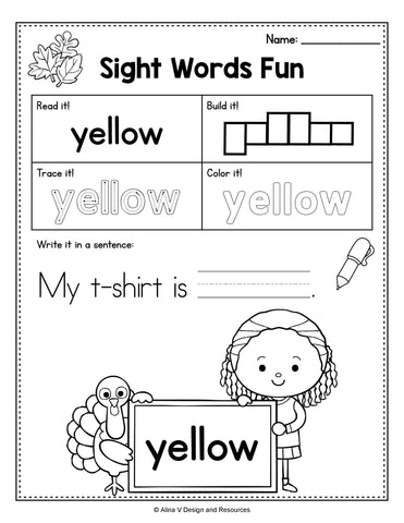 thanksgiving printable worksheet