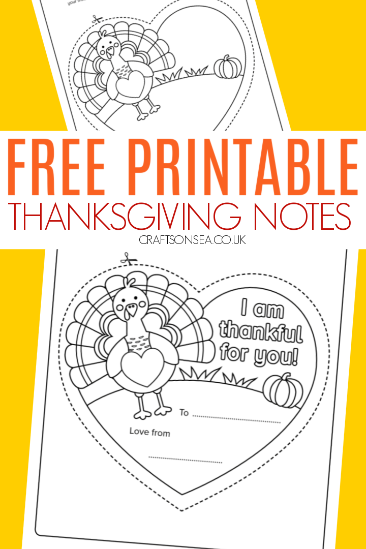 Free Printable Thanksgiving Notes For Kids - Crafts on Sea