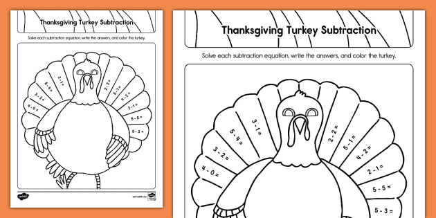 Are You In Need of Some New Thanksgiving Color By Number Addition ...