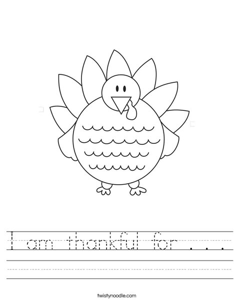 thanksgiving thankful for worksheet