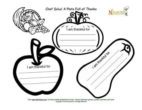 thanksgiving thankful for worksheet