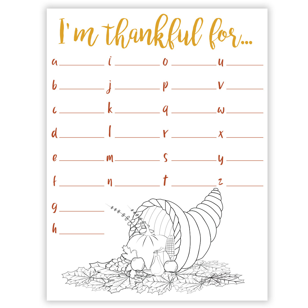 thanksgiving thankful for worksheet