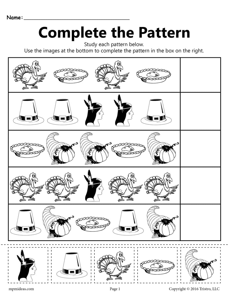 thanksgiving themed worksheet