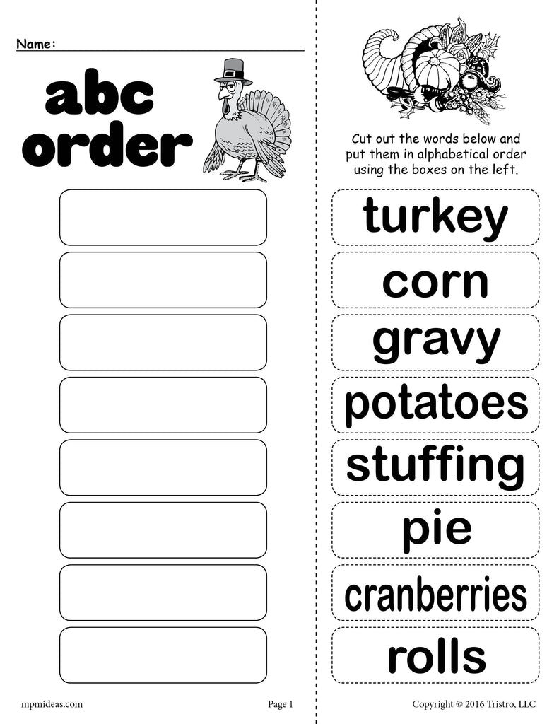 ? FREE Printable Thanksgiving Worksheets for Kindergarten