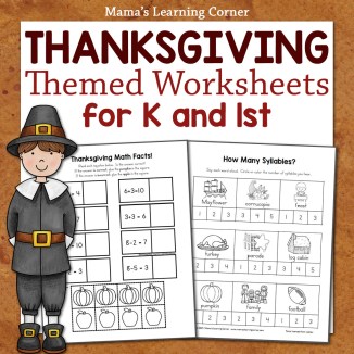 Thanksgiving Worksheets for Kindergarten and First Grade - Mamas ...