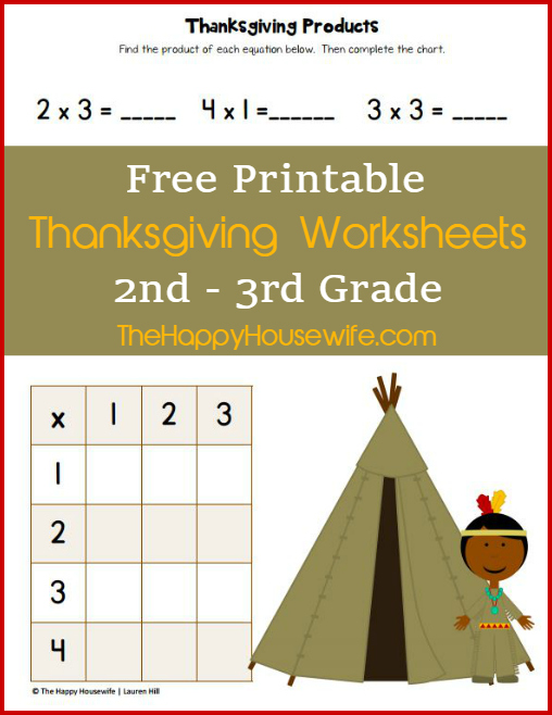 thanksgiving worksheet for 2nd grade
