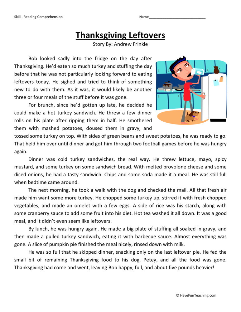 thanksgiving worksheet for 5th grade