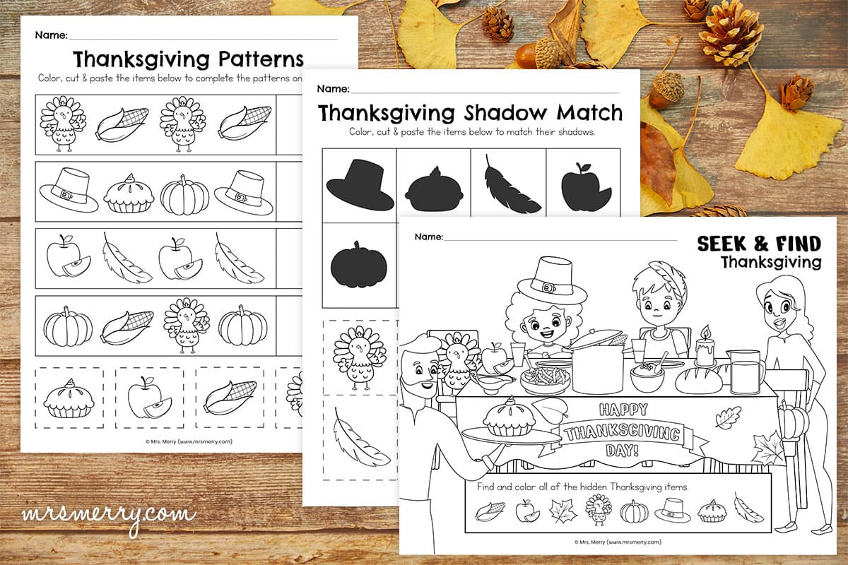 thanksgiving worksheet for preschoolers